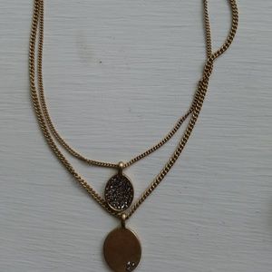 Kenneth Cole gold 2 tier necklace with two pendant